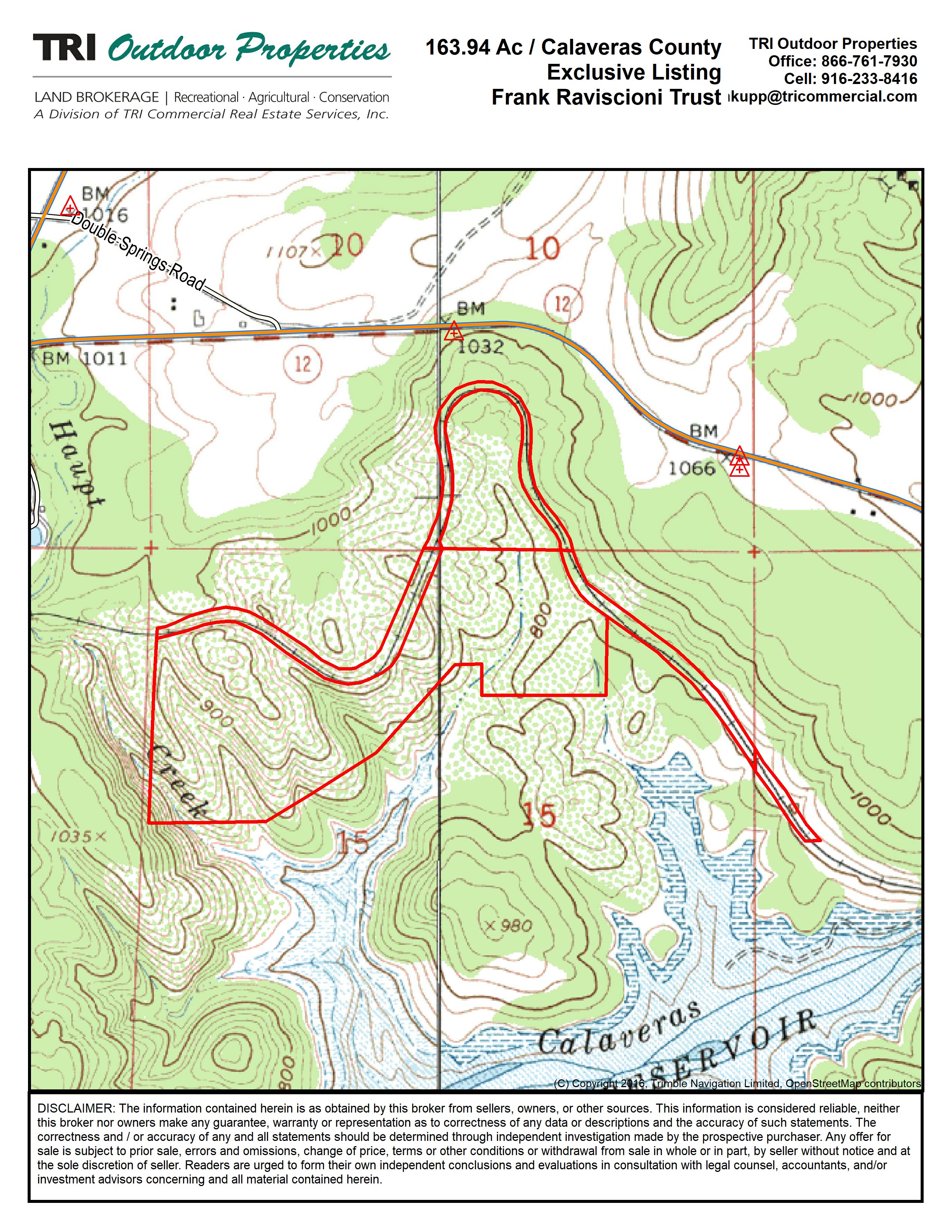 Calaveras Lake Camping Map